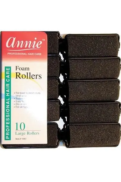 ANNIE Foam Rollers - Black Large (1" Diameter)