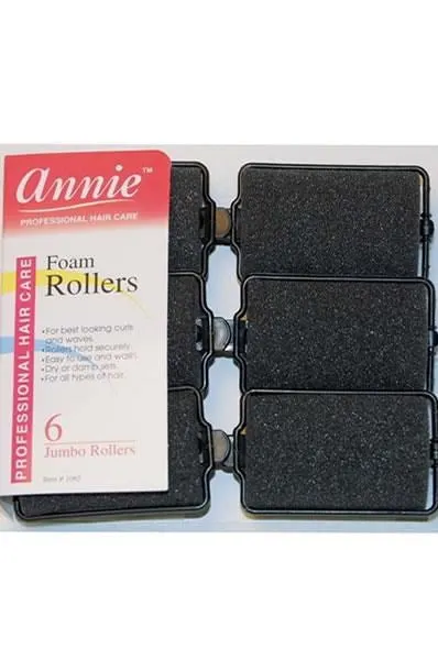 ANNIE Foam Rollers - Black Jumbo (1 1/2" Diameter)