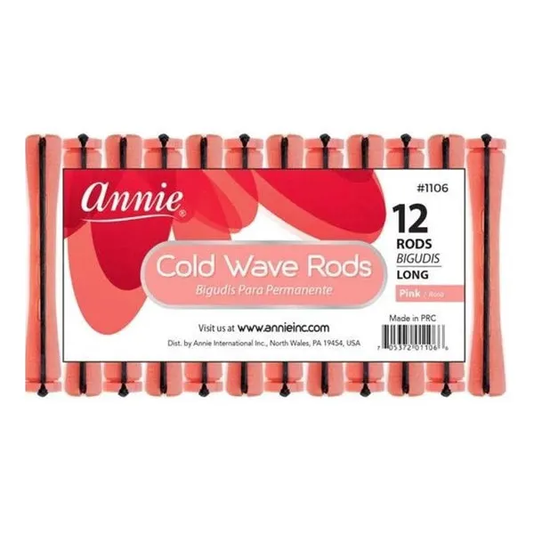 ANNIE Cold Wave Rods - Pink Long (1/3" Diameter) 12ct