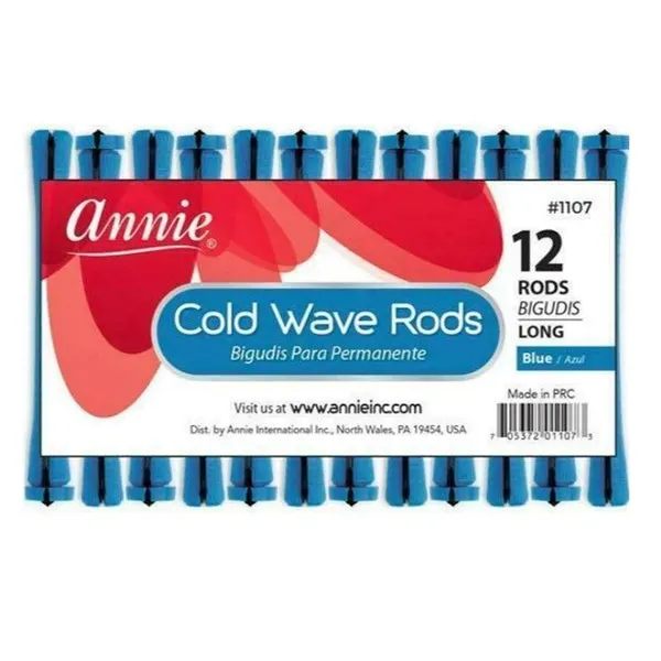 ANNIE Cold Wave Rods - Blue Long (3/10" Diameter) 12ct