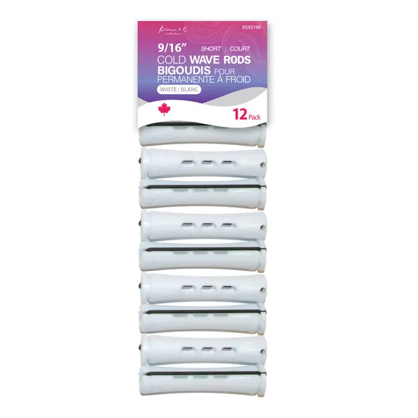 KIM & C Cold Wave Rods - Short 12 Ct (9/16" White)
