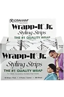 GRAHAM BEAUTY Wrapp-It Jr. Styling Strips Carton (9 Packs/Carton) - Black