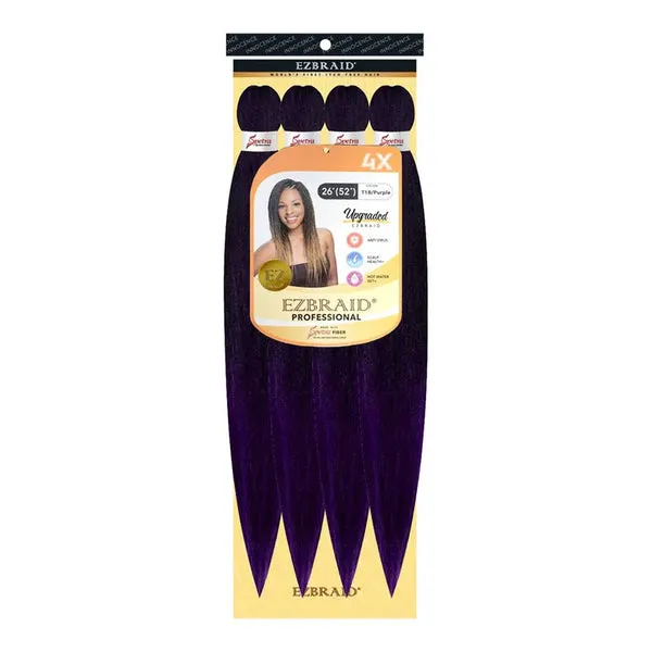 EZBRAID Professional 4X Pre-Stretched Braid (26inch) - T1B/Purple