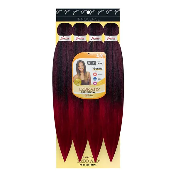 EZBRAID Professional 4X Pre-Stretched Braid (20inch) - T1B/Red
