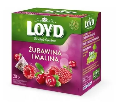 LOYD -Cranberry & Raspberry Tea / Herbata piramidki zurawina & malina