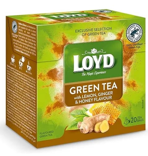LOYD -Green Tea with Lemon, Ginger, Honey / Herbata zielona piramidki cytryna miod imbir