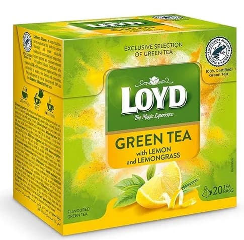 LOYD -Green Tea Green Lemon & Lemongrass / Herbata zielona piramidki cytryna & trawa cytrynowa (1.5g)