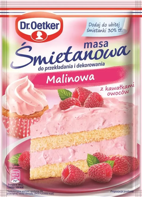 DR. OETKER -Masa Smietanowa Malinowa/ Raspberry Cake Filling