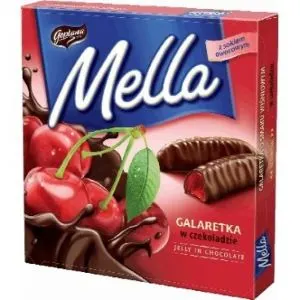 JUTRZENKA -MELLA galaretki wisn. w czek./ Cherry Jellies in Chocolate