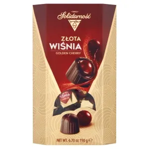 SOLIDARNOSC -Bombonierka Zlota Wisnia w likierze/ Gold Cherry in Liq Chocolate Box
