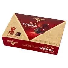 SOLIDARNOSC -Bombonierka Zlota Wisnia w likierze/ Gold Cherry in Liq Chocolate Box