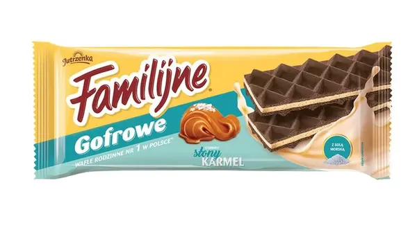 JUTRZENKA -Wafle Familijne Gofrowe Słony Karmel/ Salted Caramel Waffels