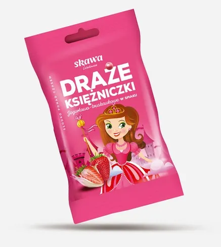 SKAWA -Yogurt dragees Princess / Ksiezniczki draze o smaku jogurtowo-truskawkowym 70g