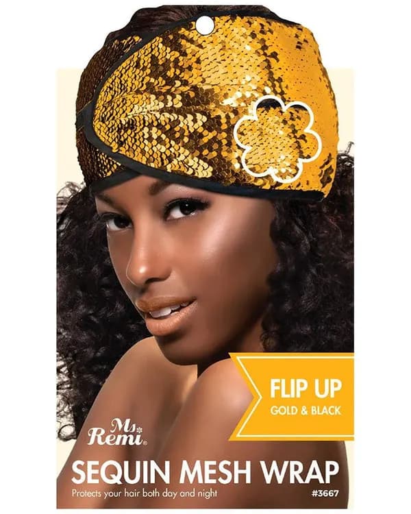 ANNIE Sequin Mesh Wrap - Flip Up - Purple and Gold