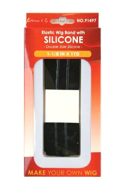 KIM & C Elastic Wig Band - 1 1/8inch x 1yard Double Side Silicone