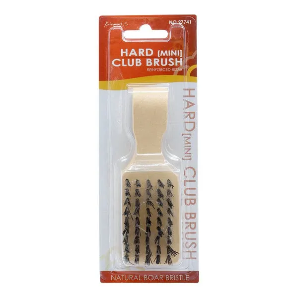 KIM & C Natural Boar Bristle Wooden Brush - Hard Mini Club