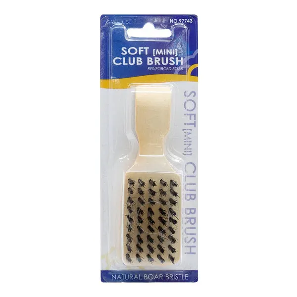 KIM & C Natural Boar Bristle Wooden Brush - Soft Mini Club