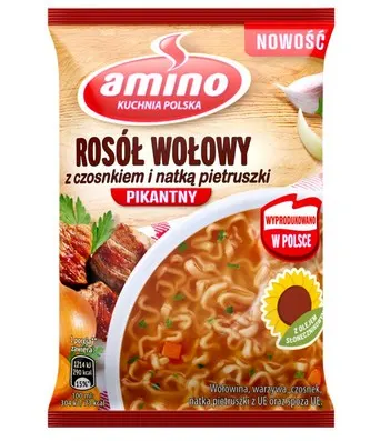 AMINO -Zupa rosol wolowy pikantny / Instant Noodles