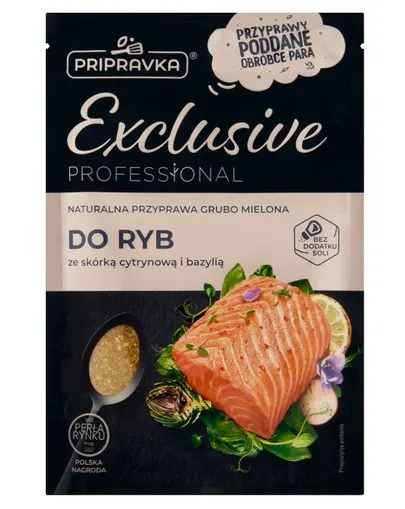PRIPRAVKA -Natural salt-free fish seasoning with lemon peel and basil / Naturalna przyprawa bez soli do ryb ze skorka cytrynowa i bazylia 45g