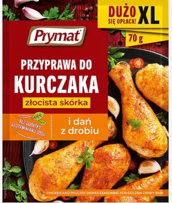 PRYMAT -Chicken seasoning XL / Przyprawa do kurczaka złocista skórka XL