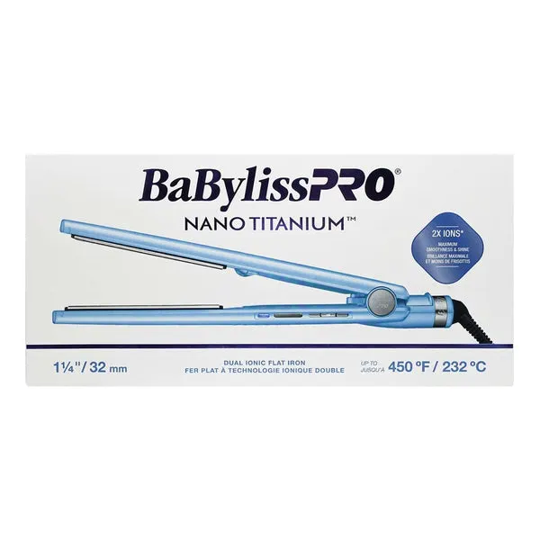 BABYLISS PRO Nano Titanium Dual Ionic Flat Iron 1-1/4"