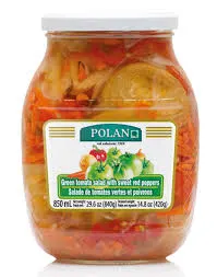 POLAN -Salatka z zielonych pomidorow z papryka (pekaty sloik)/ GREEN TOMATO SALAD WITH SWEET PEPPER 850mL (12/cs)