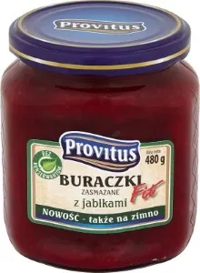 PROVITUS -Buraczki zasmazane z jablkiem/FRIED BEETROOTS WITH APPLES 520g (6/cs)