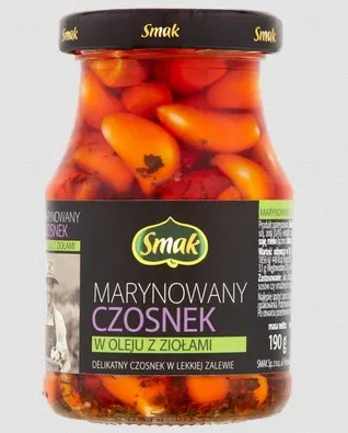 SMAK -Czosnek w oleju z ziołami (czerwony) / Marinated Garlic in Oil with Herbs (red)
