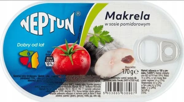 NEPTUN -Makrela w sosie pomidorowym / Mackerel in Tomato Sauce