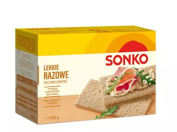 SONKO/RIZANA -Pieczywo chrupkie lekkie razowe / Light crisp bread wholemeal 170g (10/cs)
