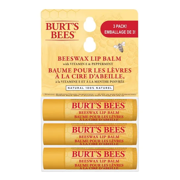 BURT'S BEES Lip Balm Beeswax 3Pk Blister
