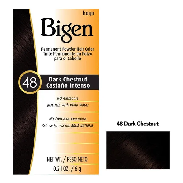 BIGEN Permanent Powder Hair Color (0.21oz) - 48 Dark Chestnut