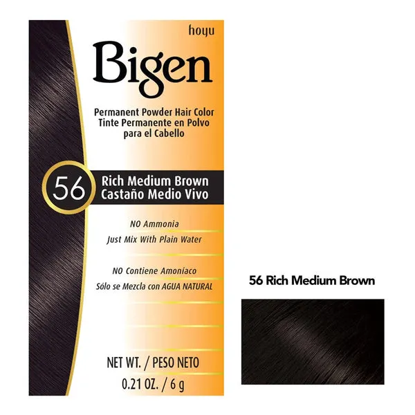 BIGEN Permanent Powder Hair Color (0.21oz) - 56 Rich Medium Brown