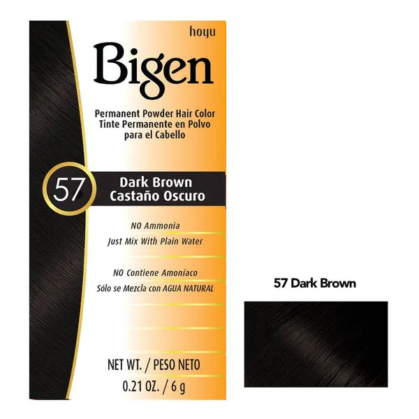 BIGEN Permanent Powder Hair Color (0.21oz) - 57 Dark Brown