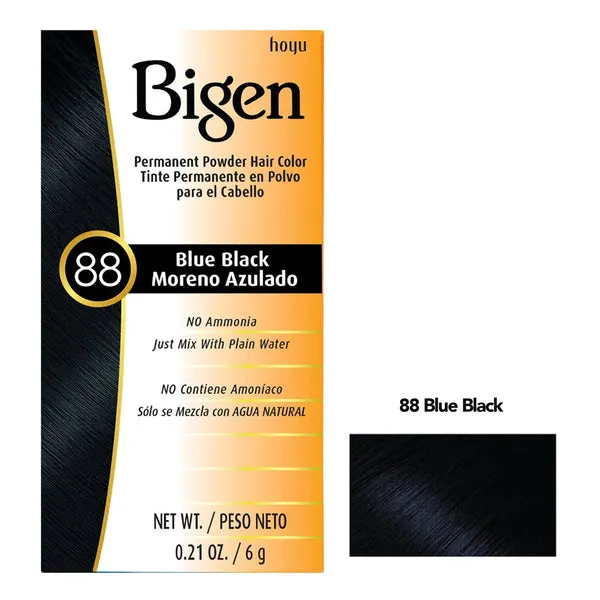 BIGEN Permanent Powder Hair Color (0.21oz) - 88 Blue Black