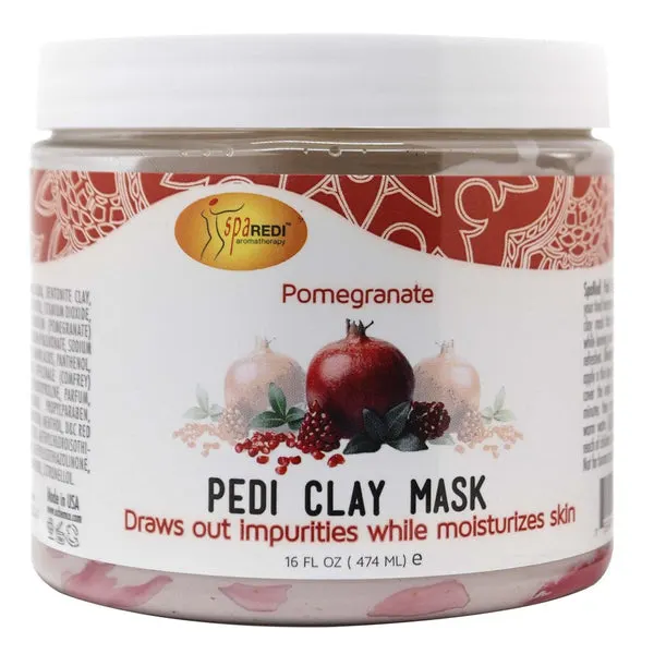 SPA REDI Pedi Clay Mask (16oz) - Pomegranate