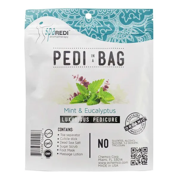 SPA REDI Pedicure Kit in a Bag - Mint & Eucalyptus