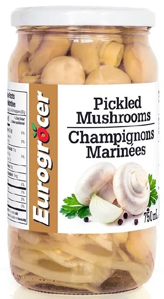 Eurogrocer -Marynowane Grzyby Pieczarki / Marinated Mushrooms 750 ML