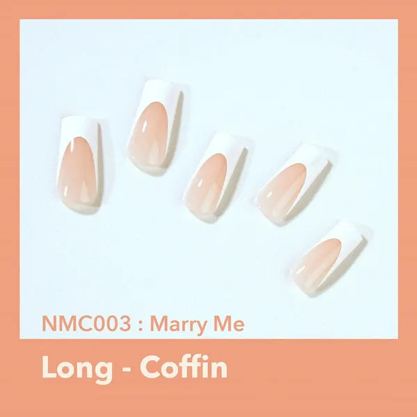 EBIN Mood Too Classy Nail Tips Marry Me (L) - Marry Me (L)